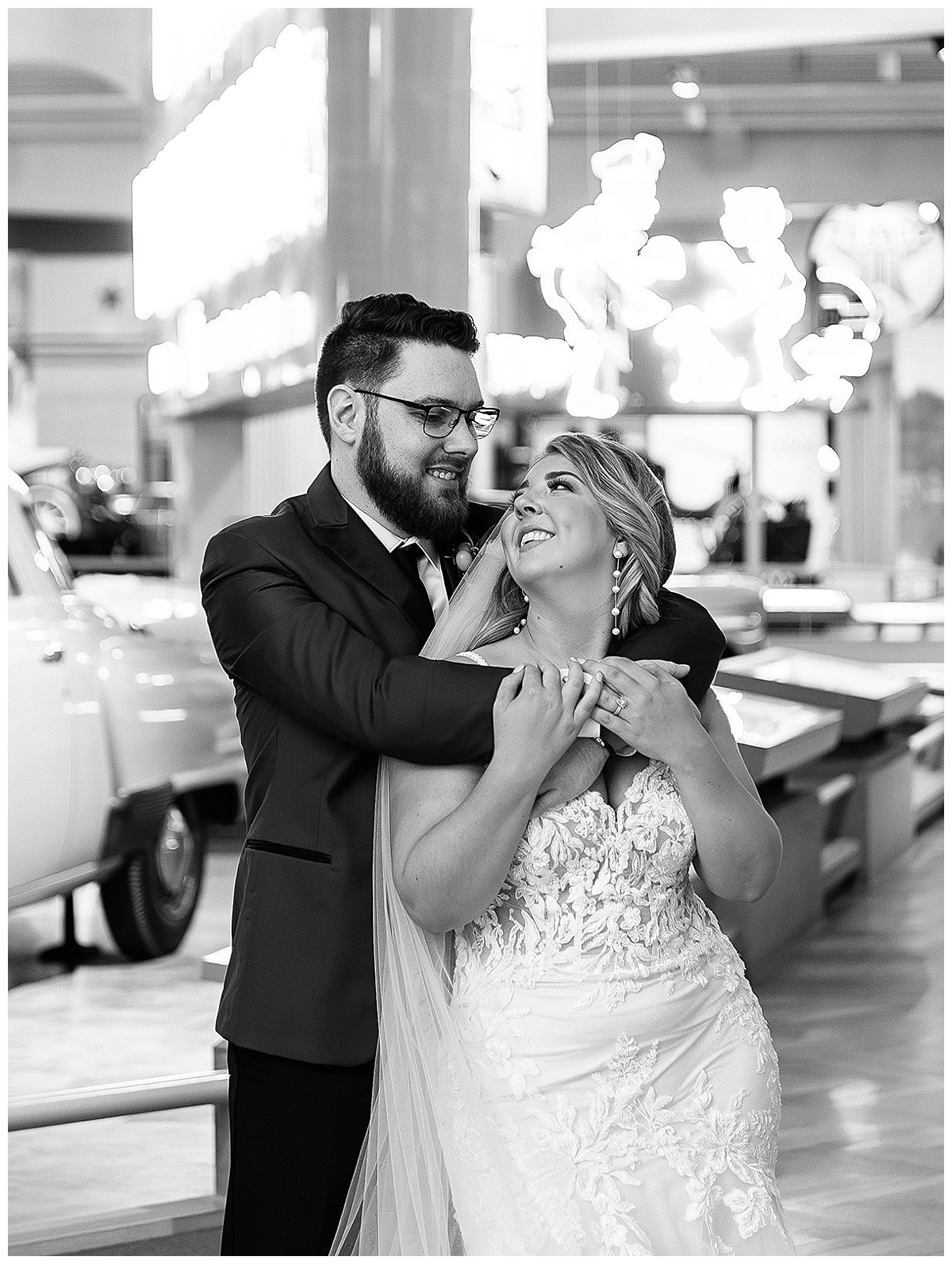 Bride smiles at groom for Detroit Wedding Photographer