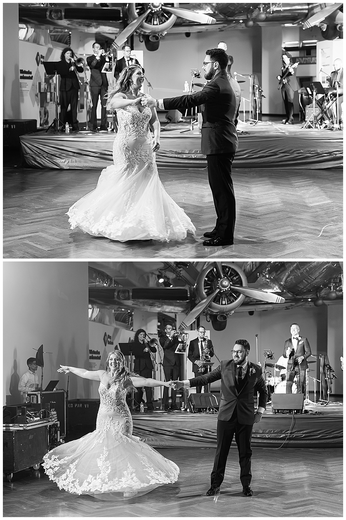 Husband and wife dance together at The Henry Ford Museum