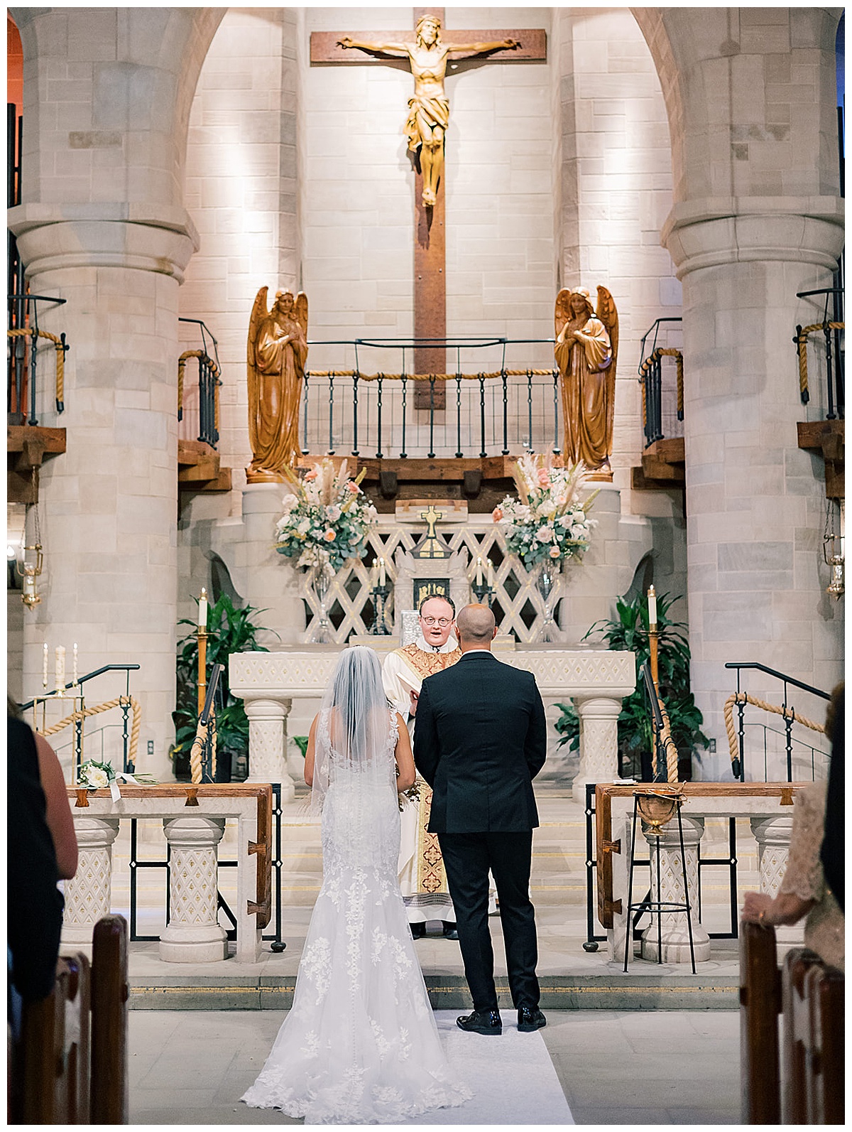 couple stand together at the church for  Detroit Wedding Photographer