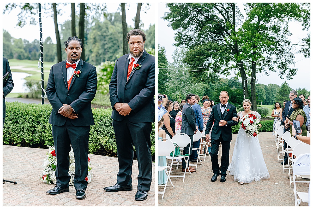 Bride walks down the aisle for Detroit Wedding Photographer