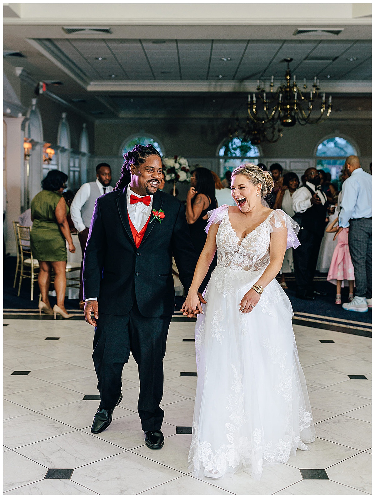 Husband and wife share their first dance for Kayla Bouren Photography
