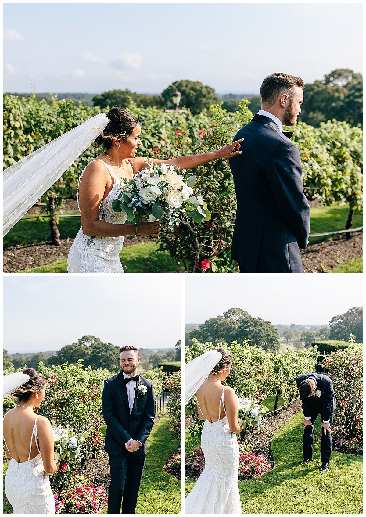 First look between husband and wife for Kayla Bouren Photography