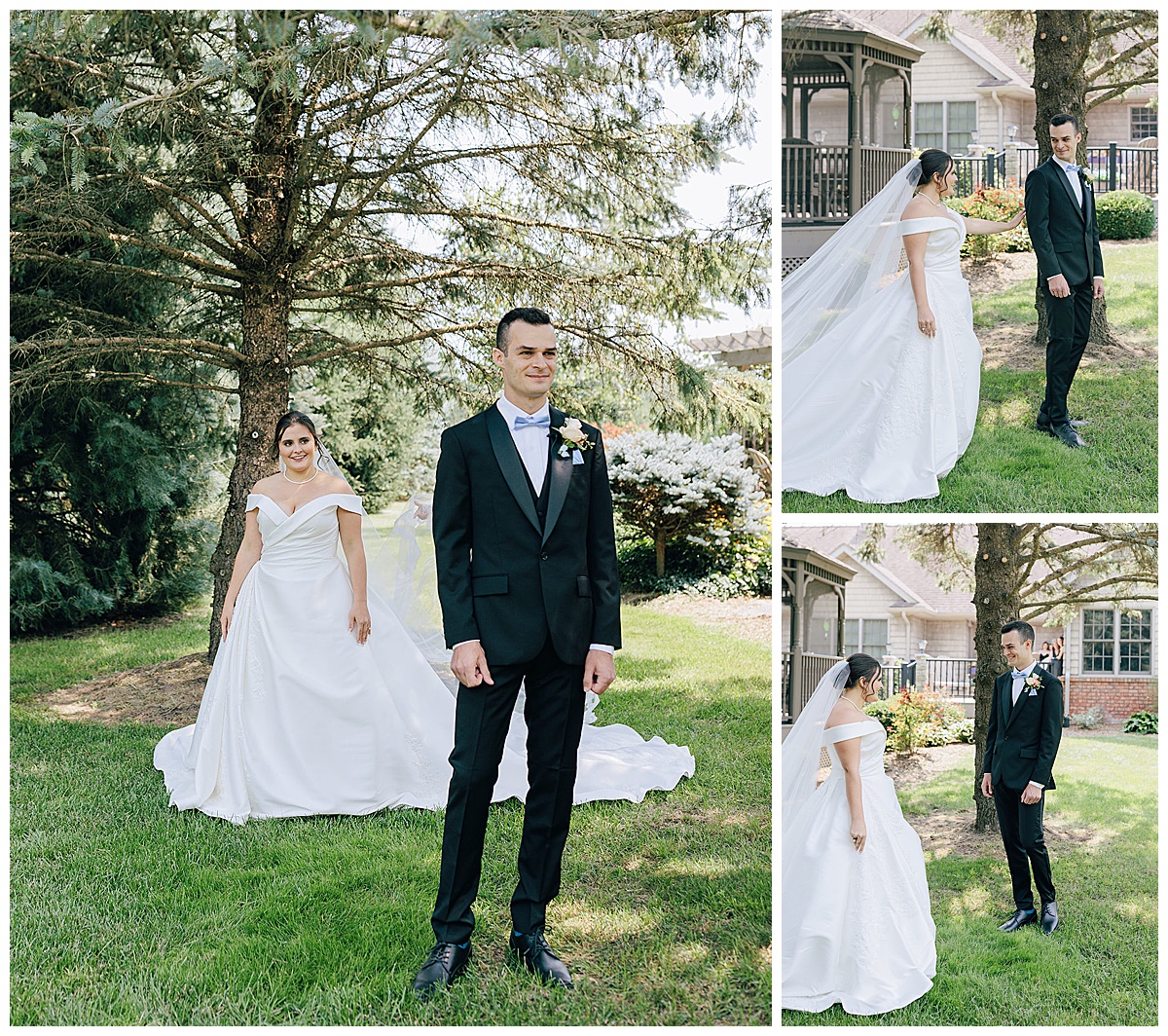 Bride and groom first look for Kayla Bouren Photography