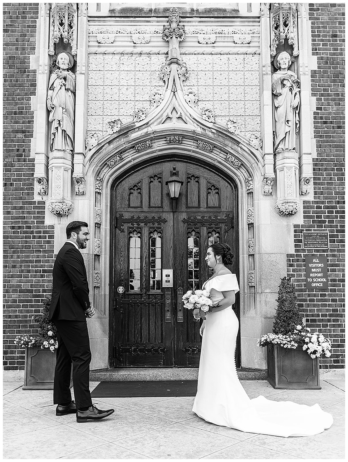 Bride and groom see each other fir the first time by Kayla Bouren Photography