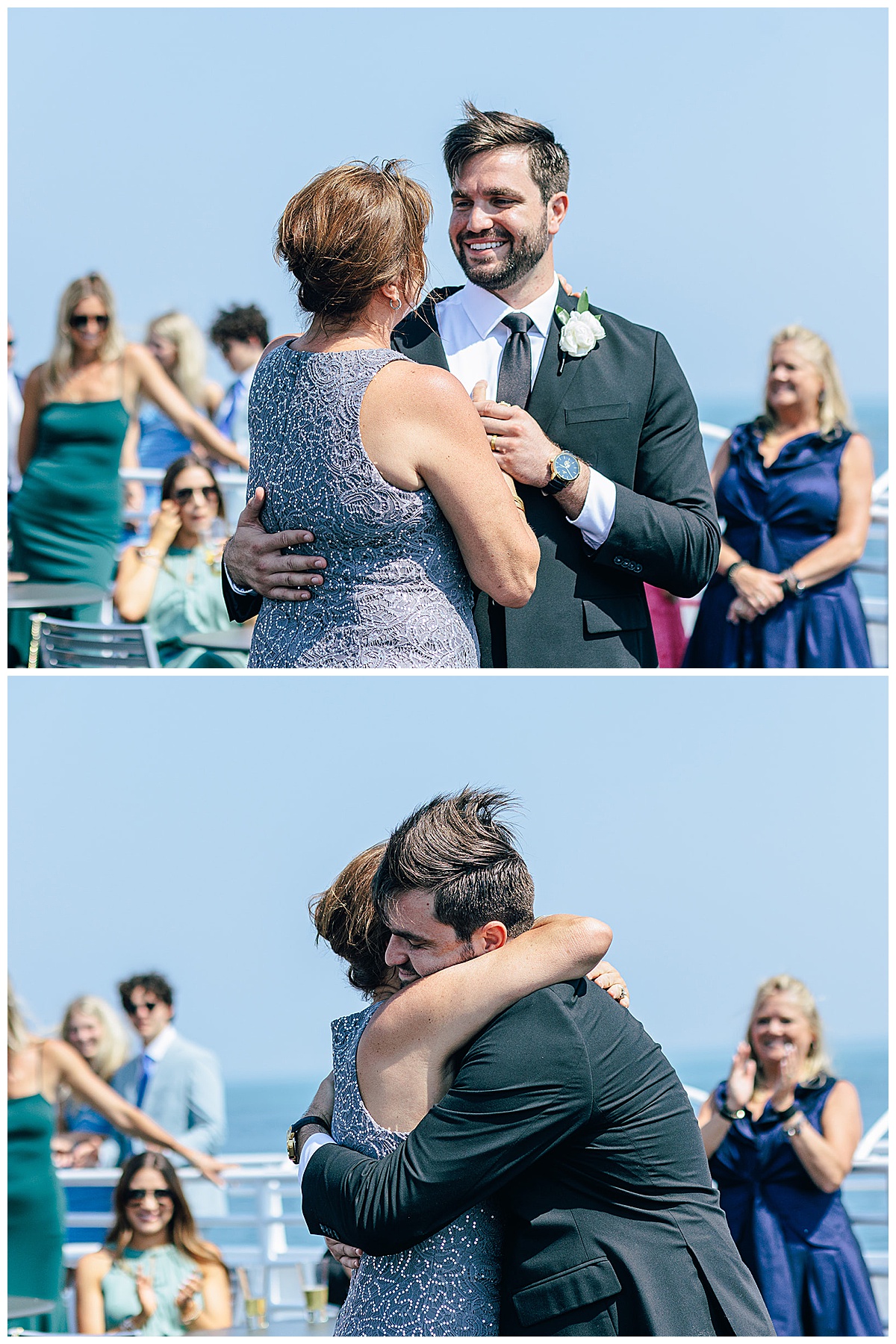 Mom and son dance together for  Wedding Photographer 