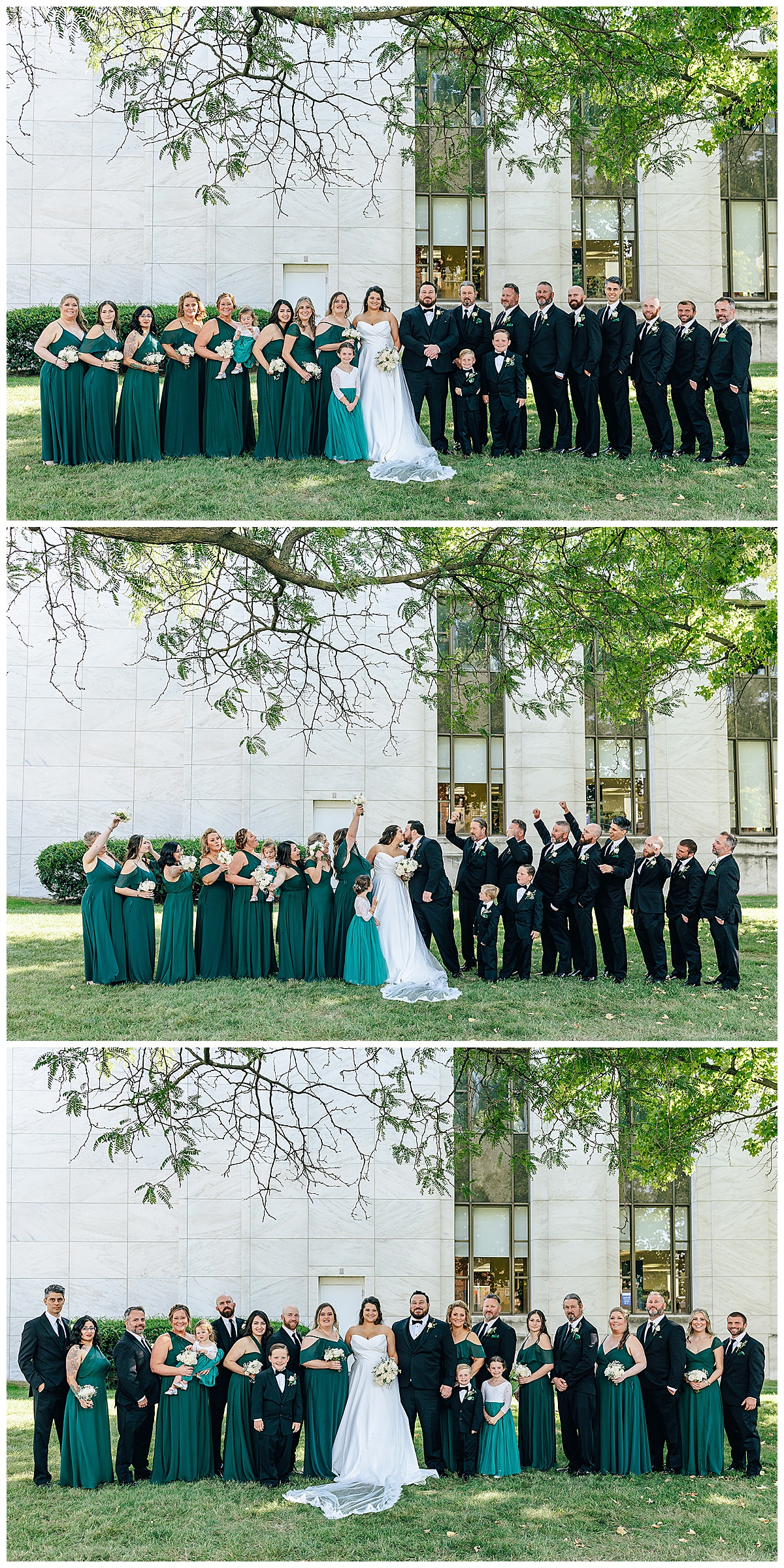 Wedding party celebrate with the happy couple for Detroit Wedding Photographer
