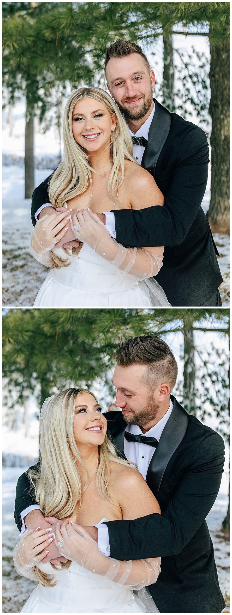 Bride and groom hold each other close for Detroit Wedding Photographer